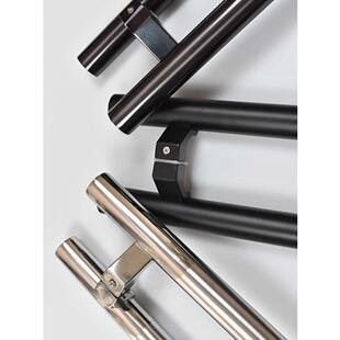 不锈框钢木移推玻拉有璃门拉亚黑色圆管斜手脚无品牌/KTV包厢大门