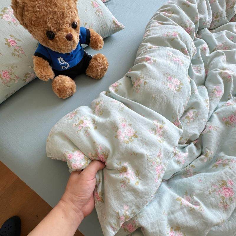 A类纯棉双层床套上四款件套全棉201005492纱5新床单被三件套床笠