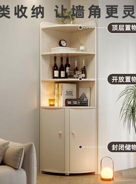 厅墙角柜三角形拐角收纳角置物转架小酒柜家用型扇形墙FPF客角柜