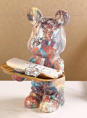 现代简约极简网红性熊仔摆饰件轻个奢客厅酒520s柜公电视柜家居软