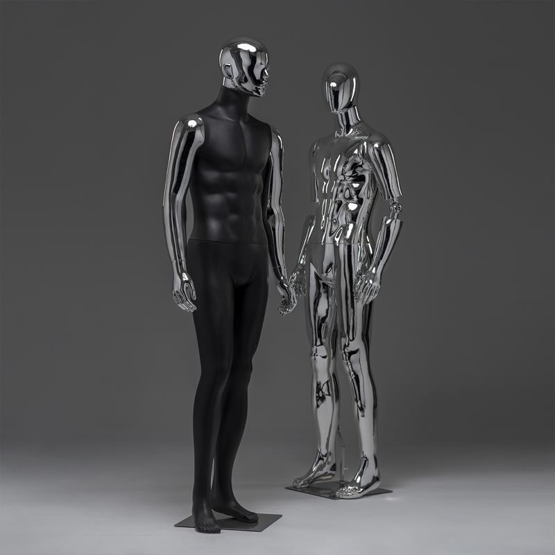 服装店模特道具男全身电镀模型陈列展示架男装橱窗展示架人体模特