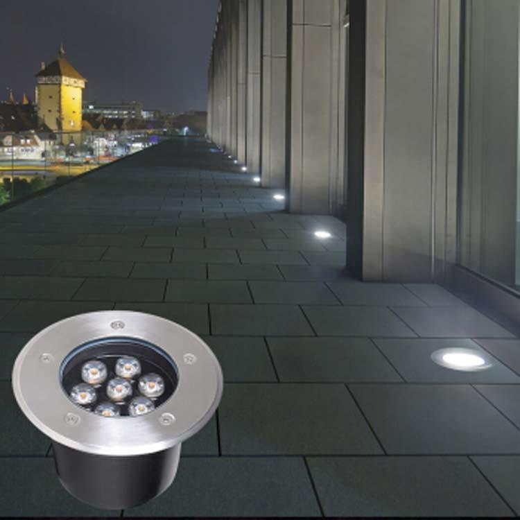 LED埋地灯9W18W圆形地埋灯广场户外防水嵌入式地射灯公园草坪地灯