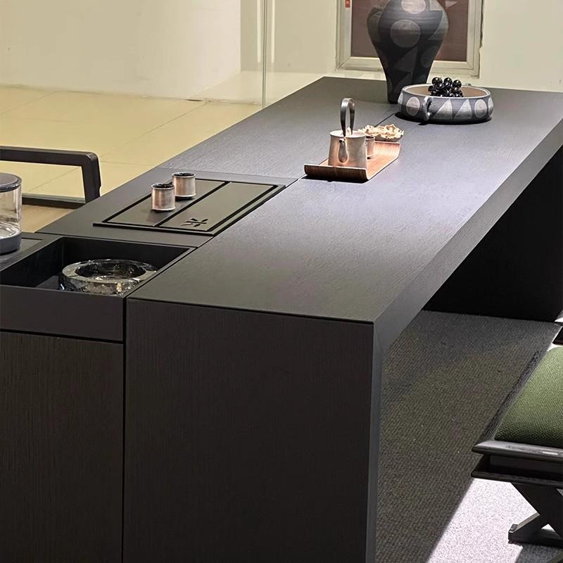 新中式实木客厅茶桌2025新款现代侘寂风高端茶室无界办公室泡茶台