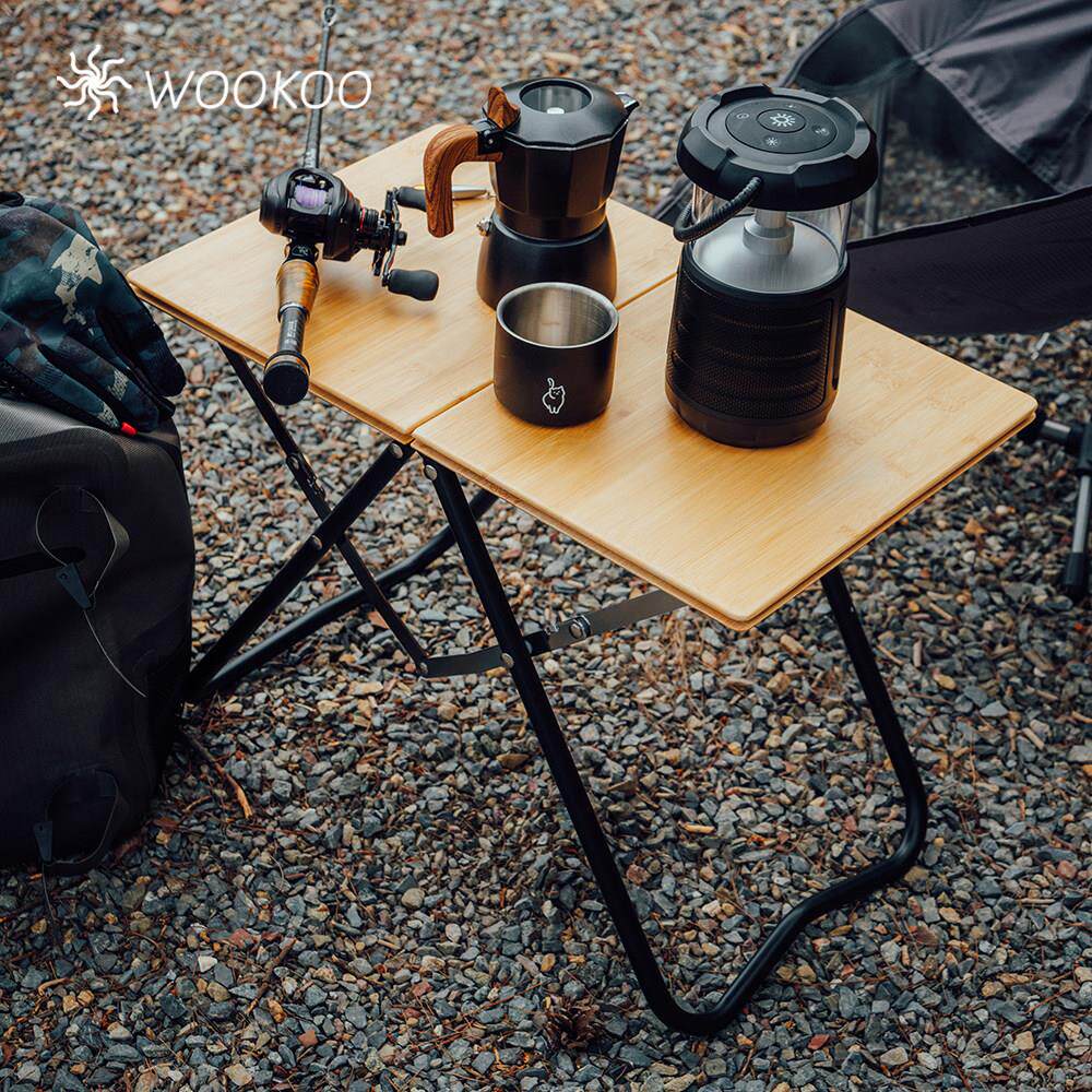 WOOKOO户外折叠桌便携式野营桌楠竹桌露营轻量化单人双人折叠桌