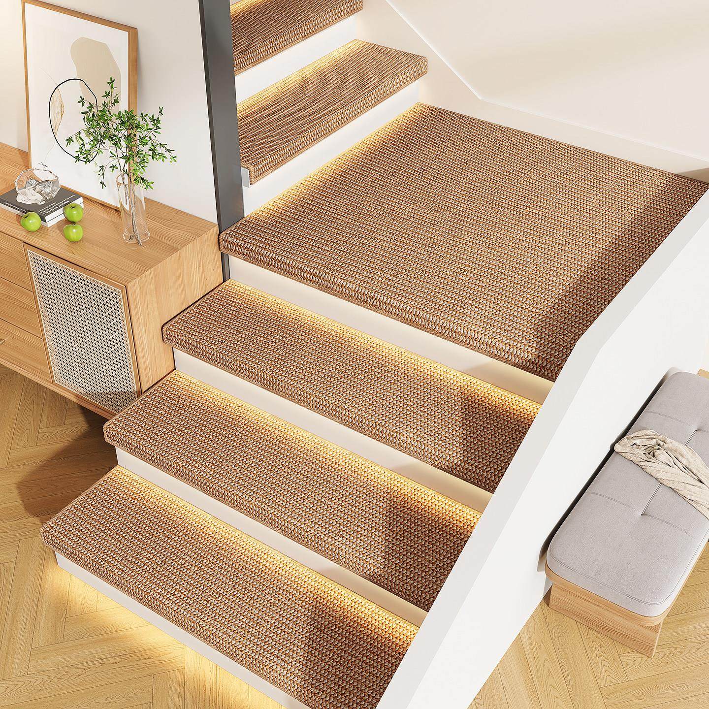 加厚仿剑麻楼梯踏步垫免胶自粘家用实木楼梯地毯防滑耐磨隔音定制,居家布艺,楼梯垫,淘宝优惠券,粉丝福利购,淘宝优惠卷