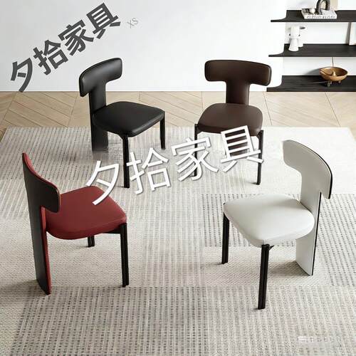 餐椅家用极简设计师简约高级靠背椅书桌意式餐桌椅实木椅子轻奢布