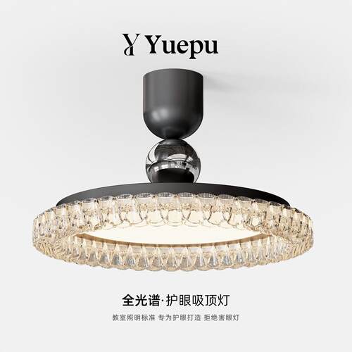 卧室灯意式极简全光谱高级感黑色圆形房间灯护眼LED灯具吸顶智能