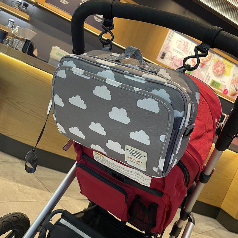 乐豆新品 多功能轻便型防水单肩斜跨小号妈咪包 童车挂包推车挂袋