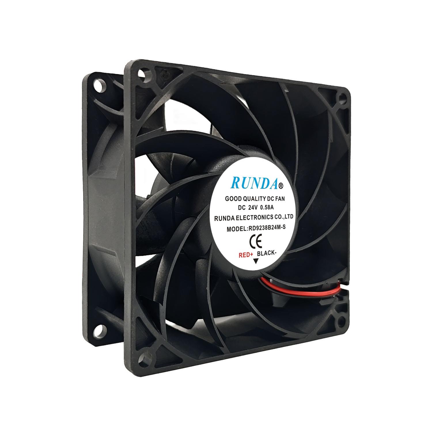 原装RUNDA RD9238B24M-S 24V 0.58A 9cm电焊机降温变频器散热风扇