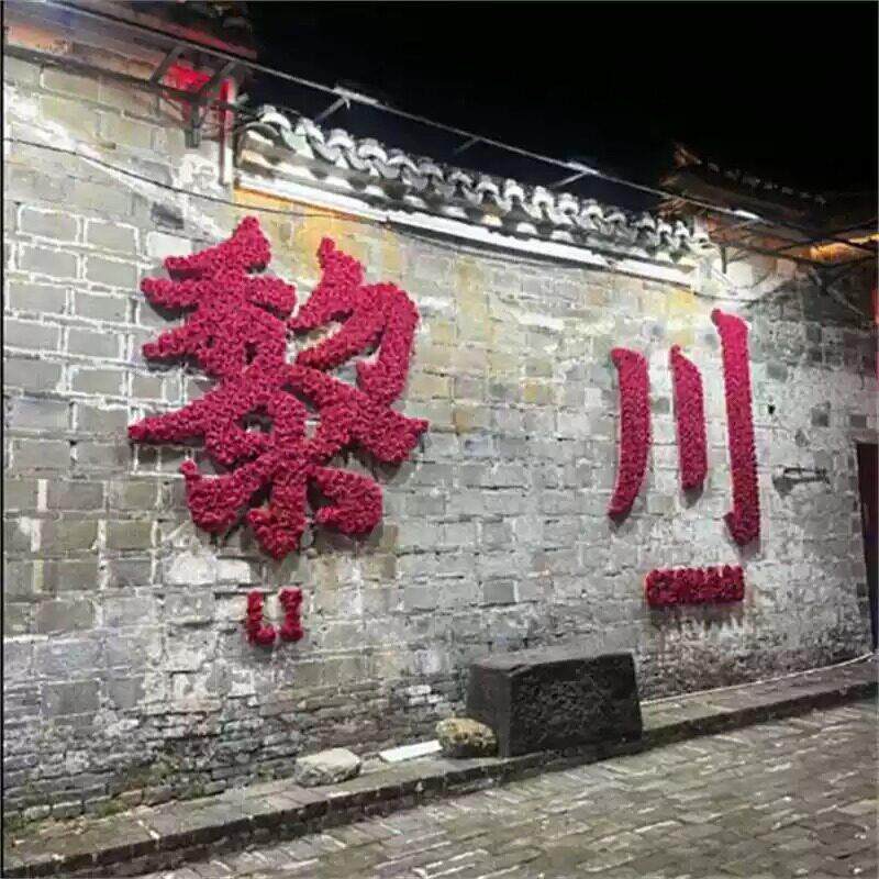 打卡墙字体城市名花艺墙背景仿真花网红人气假花立体设计拍照布置