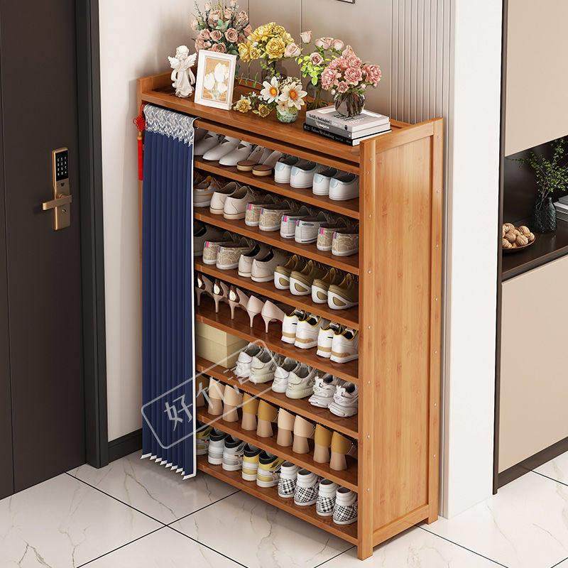 新款宿舍卧室鞋架多层家用门口简易大容量楠竹收纳置物架防尘鞋柜,住宅家具,儿童鞋架,淘宝优惠券,粉丝福利购,淘宝优惠卷