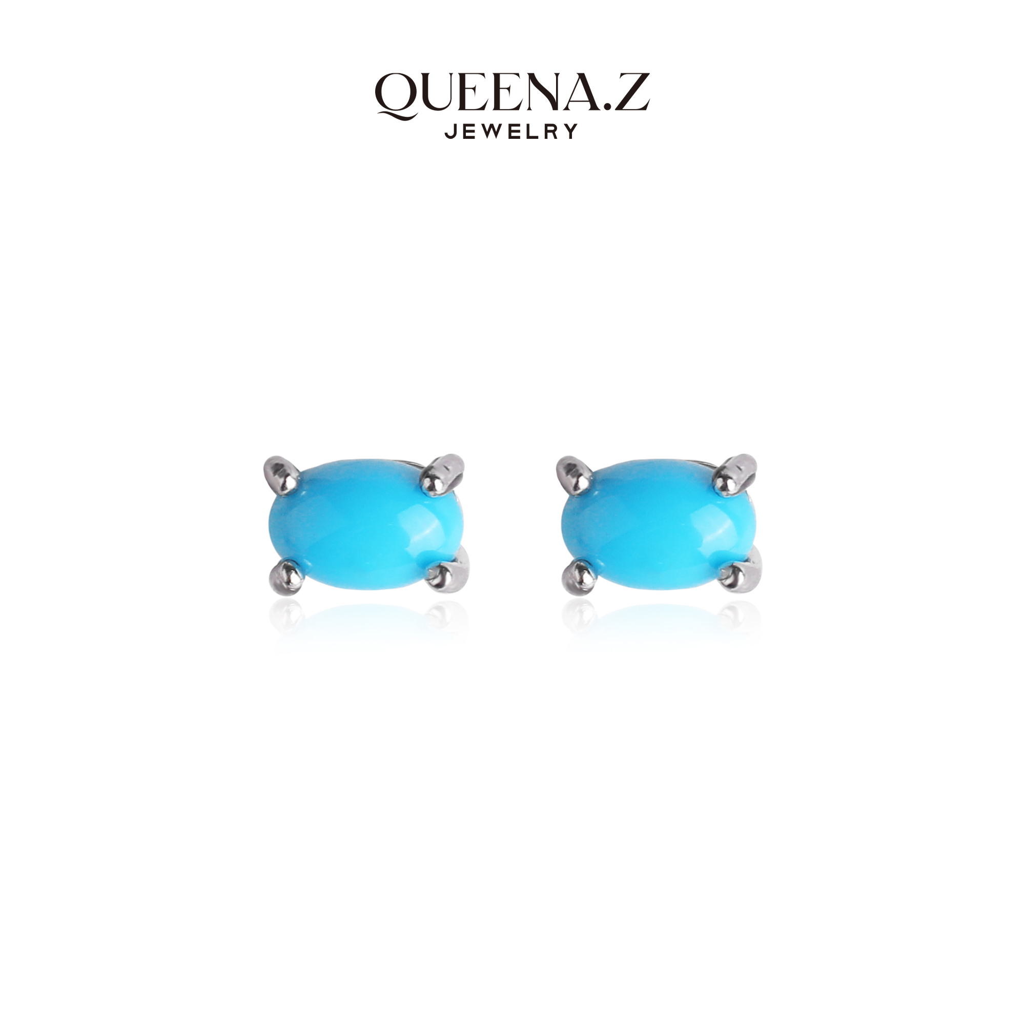 QUEENA.Z 新品设计师系列女士S925睡美人方形耳钉4*6mm