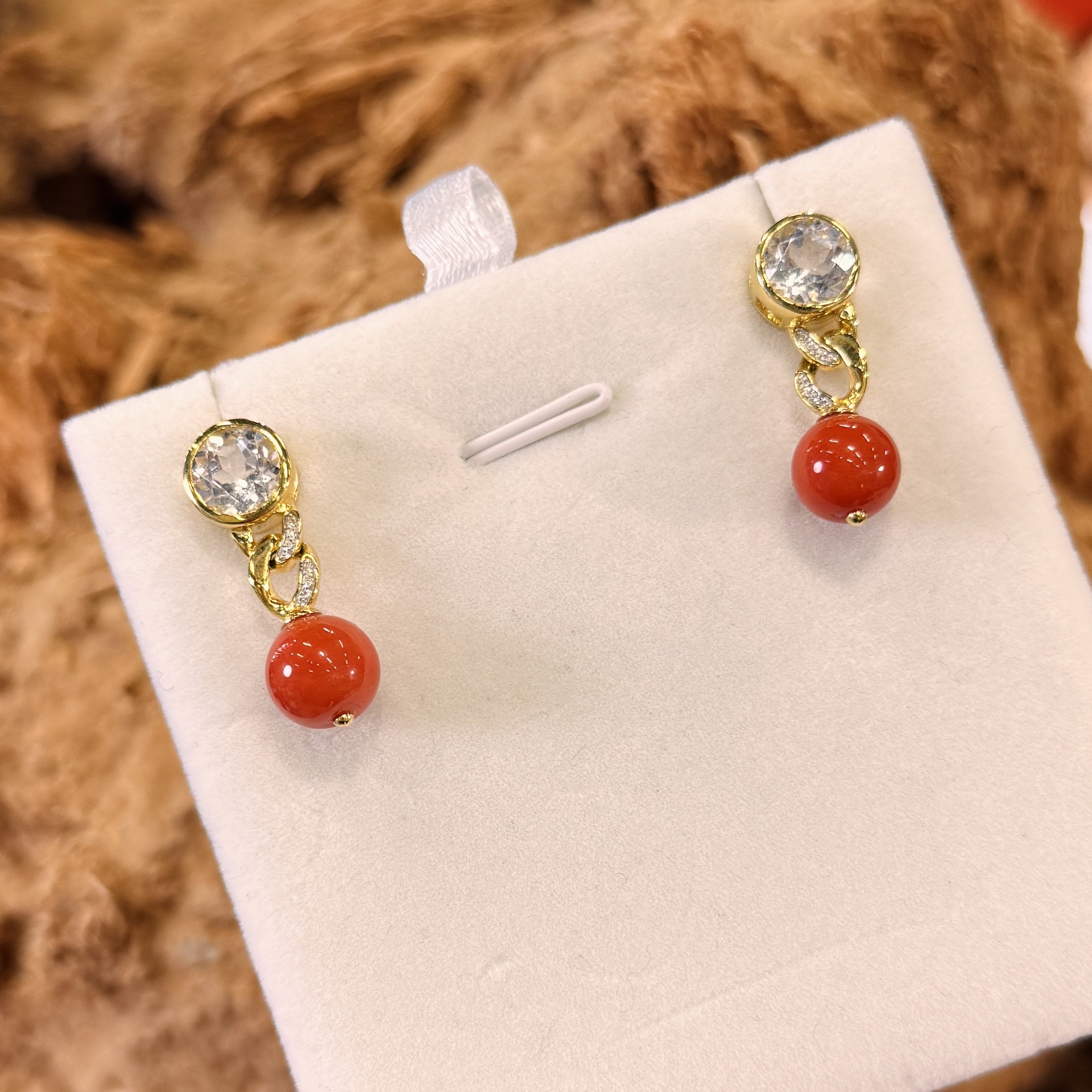 QUEENA.Z S925银女士轻奢系列珊瑚百搭耳饰 略有不同,珠宝/钻石/翡翠,珊瑚,淘宝优惠券,粉丝福利购,淘宝优惠卷