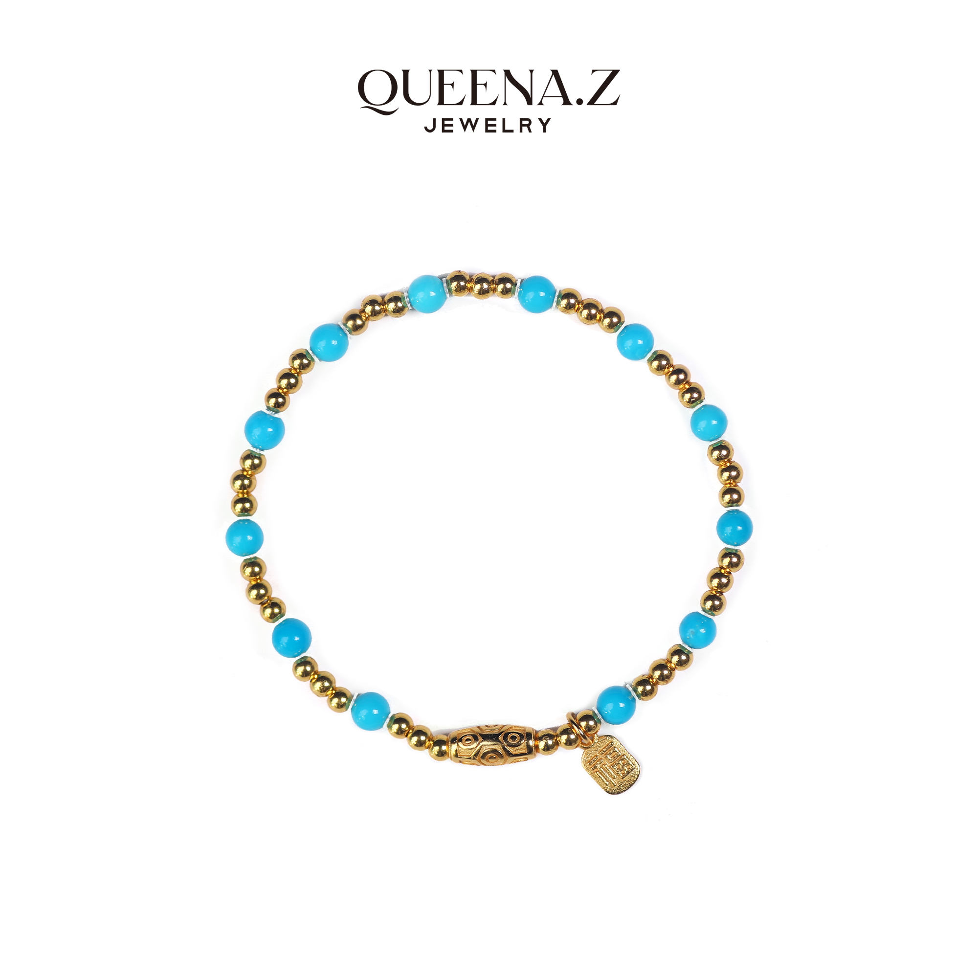 QUEENA.Z 新品设计师系列女士绿松手串HH280116005