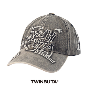 TWINBUTA 【宋亚轩张真源丁程鑫同款】｜水洗灰牛仔刺绣棒球帽