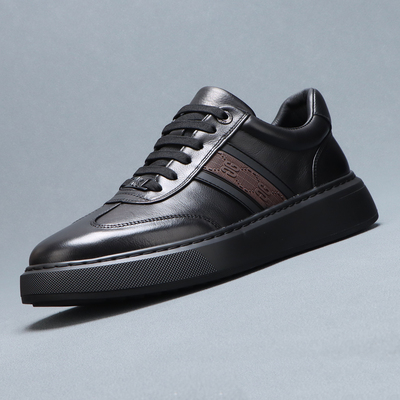 梵狮奴秋季男鞋2025新款鞋子男百搭潮鞋真皮厚底增高休闲板鞋男款