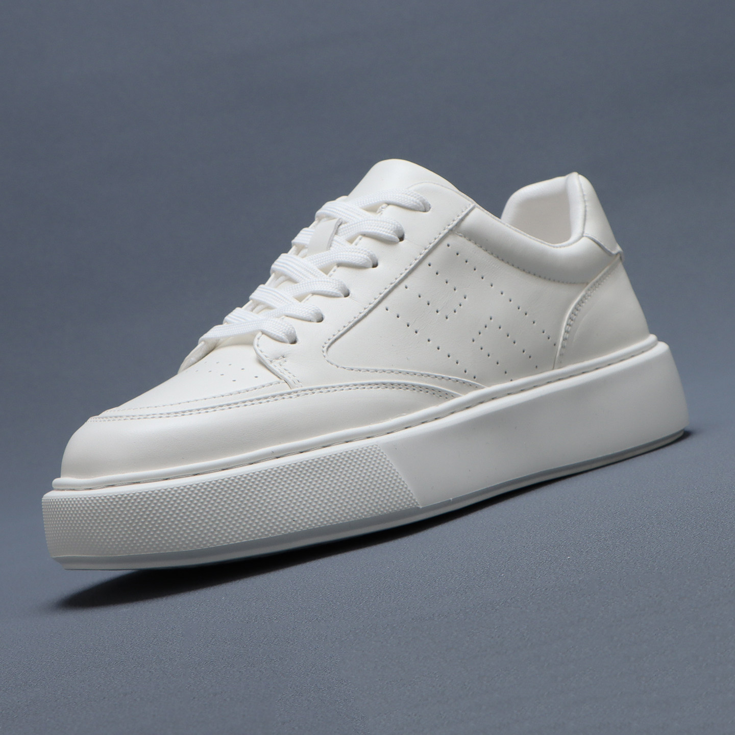 梵狮奴真皮厚底小白鞋男2026新款增高松糕板鞋男款透气白色休闲鞋