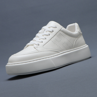 梵狮奴真皮厚底小白鞋男2026新款增高松糕板鞋男款透气白色休闲鞋