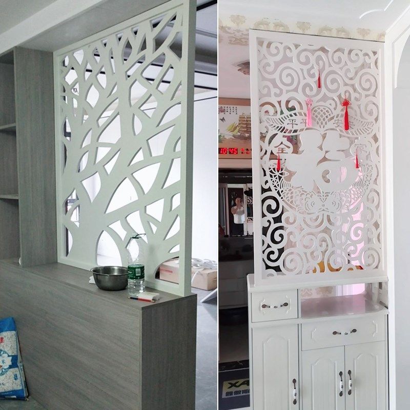 入户玄关屏风隔断镂空雕花板客厅欧式现代PVC花格装饰简约新中式