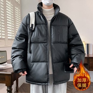 青少年潮流加厚皮棉衣12男孩15岁初高中学生13冬季14大童羽绒棉服