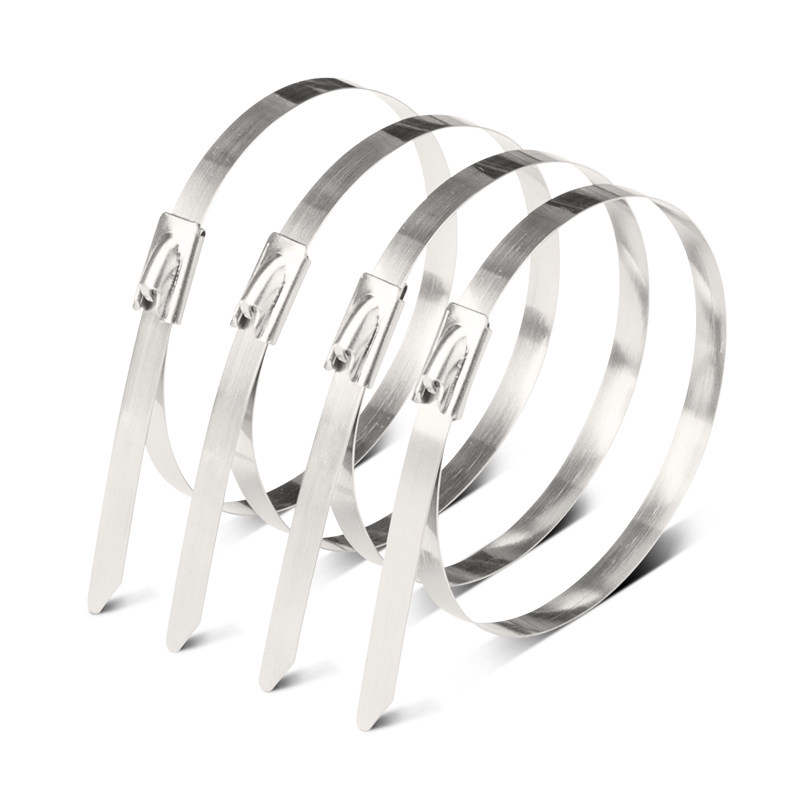 304不锈钢扎带自锁16*300电缆金属白钢扎丝船用抗氧化交通吊