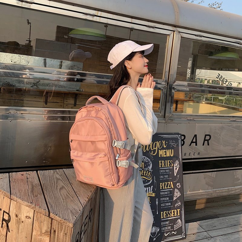 书包女大学生行李背包电脑包15.6寸多功能旅行包旅游双肩包大容量