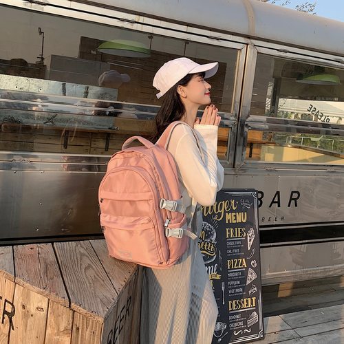 书包女大学生行李背包电脑包15.6寸多功能旅行包旅游双肩包大容量