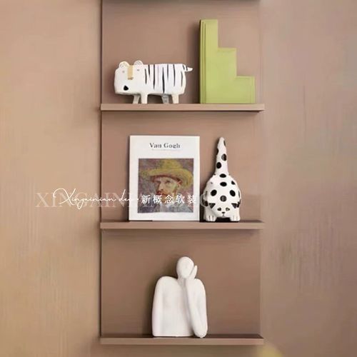 样板间儿童房书桌书柜摆件黑白波点可爱猫咪摆件男女孩软装装饰品