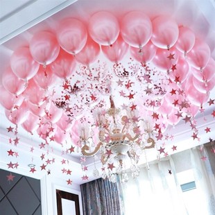 婚房吊顶气球装饰场景布置吸顶飘空红汽球飘起来的能大厅套装生日