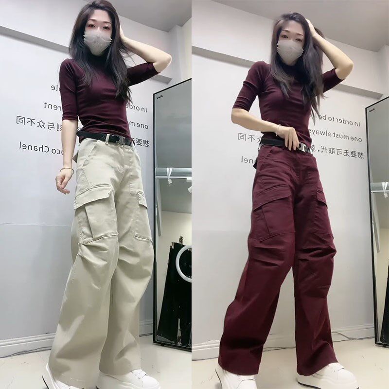 欧货时尚套装女2024早秋新款五分袖t恤工装裤显高学院休闲两件套