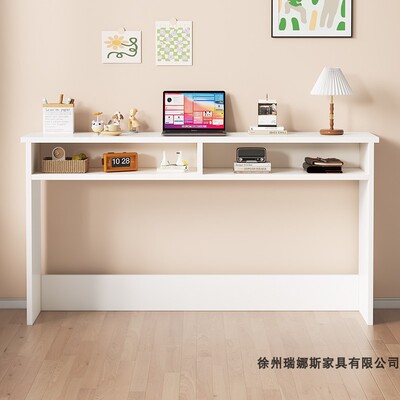 墙边窄桌长条桌靠墙卧室窄夹缝柜床尾小桌子台式书桌床边收纳柜