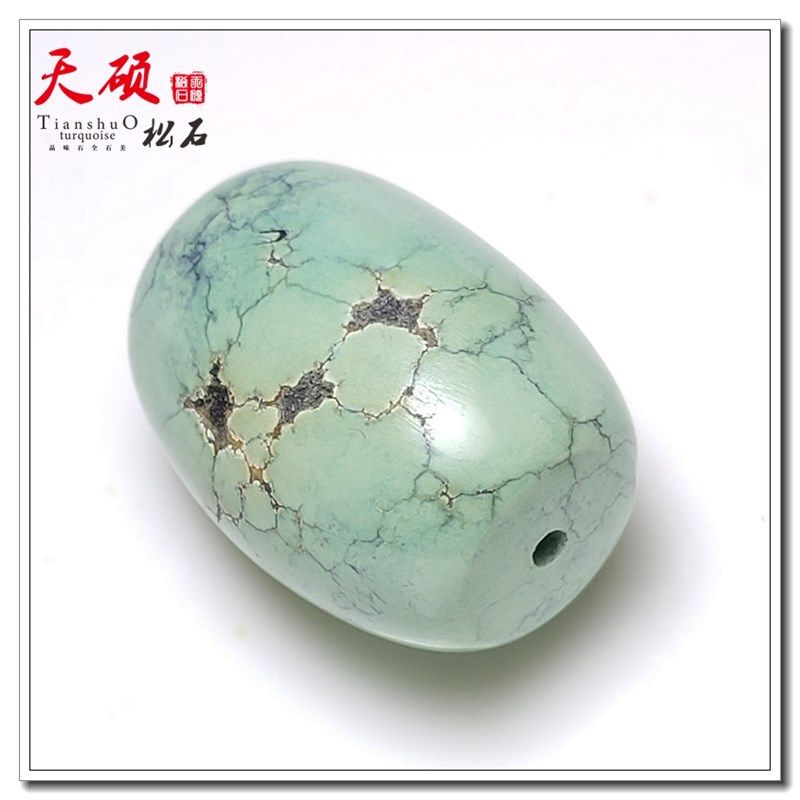 天硕天然原矿高瓷无优化绿松石桶珠顶珠单珠老型珠无胶无蜡原石