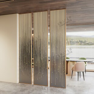 简约艺术c玻璃屏风客厅入户门小平风玄关遮挡卫生间发光隔断墙装