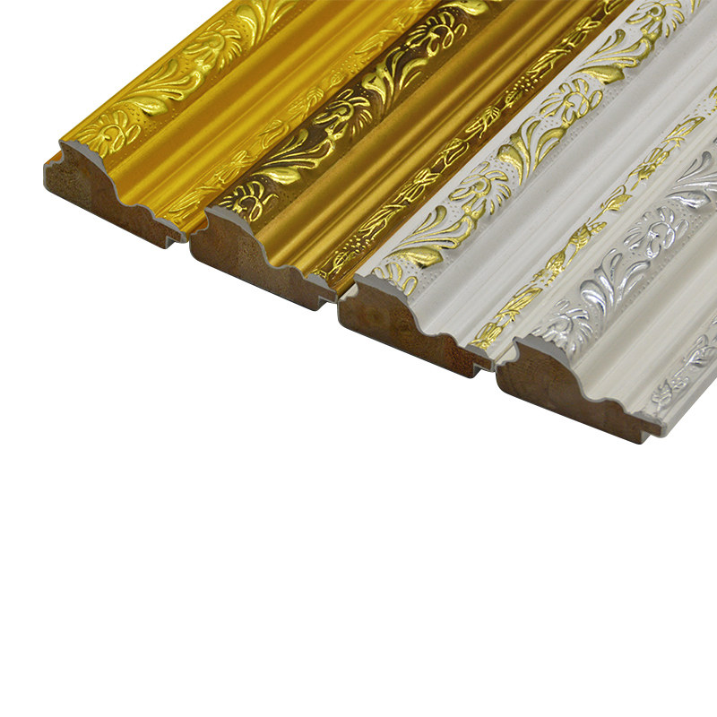 实木线条306白亮金银宽高6厘米公分石膏压花欧式相画镜子框架
