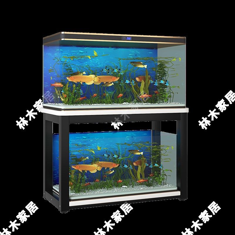 简约钢木组缸鱼缸底座客厅水族馆鱼缸底架底柜金属承重多层鱼缸架