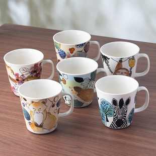 釉下彩手绘d卡拉马克杯子大容量水杯女高颜值礼物陶瓷麦片杯早餐