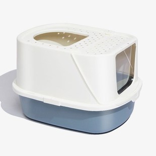 防带砂宠物用品大号猫厕所 派可为猫砂盆全封闭防臭猫咪厕所翻盖式