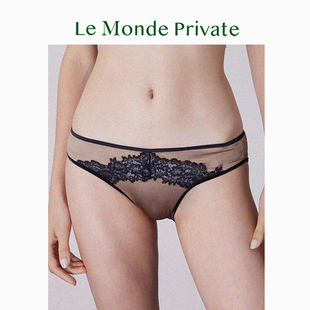 LeMondePrivate「丝逸Silk」真丝拼蕾丝舒适简约三角内裤