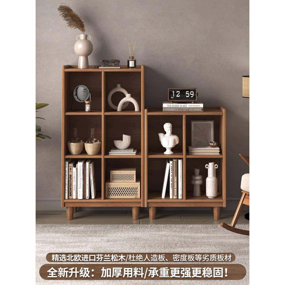 书架收纳置木物架落地家用儿格童实书柜靠墙书胡FPL桃木子组合柜