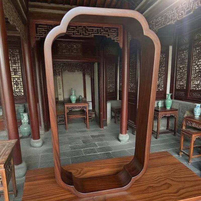 宋代小窗轩古风中式实木海JHW棠入户窗玄关花窗室庭茶院隔断屏风