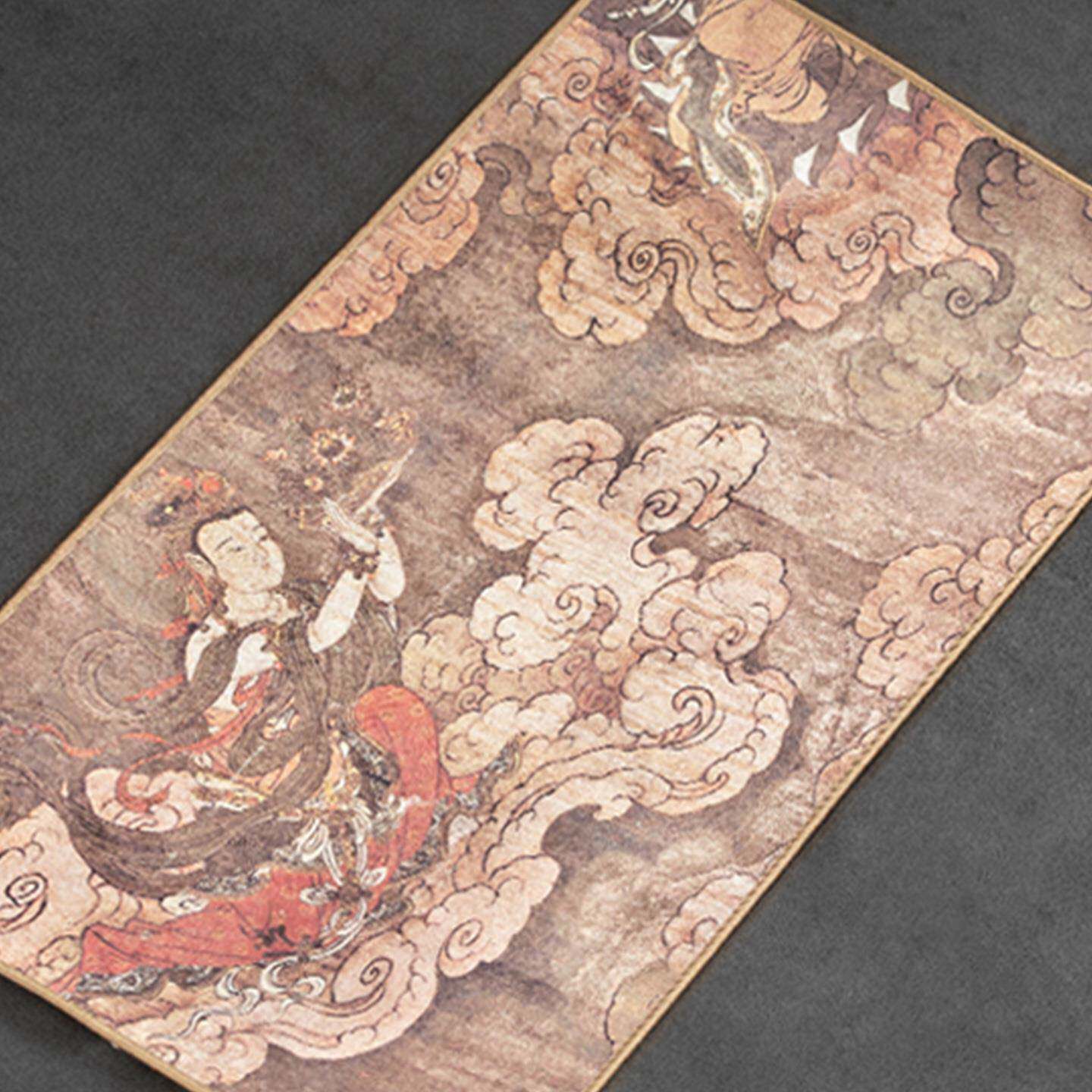 敦煌飞天席中式禅意茶桌旗茶桌垫台布防桌水布茶布艺长条高端6988