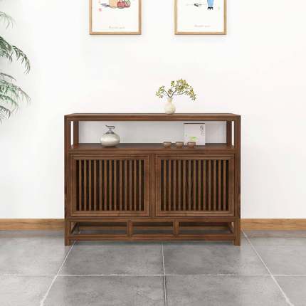 中式餐边柜柜实收木茶水柜GIT客厅靠墙储物新柜纳置物架家用玄关