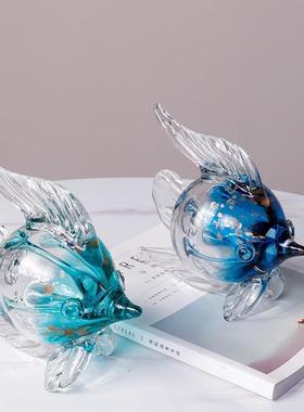 创家意装玻视璃鱼饰品摆件客厅现代居饰品酒柜电柜摆件工艺ali-65