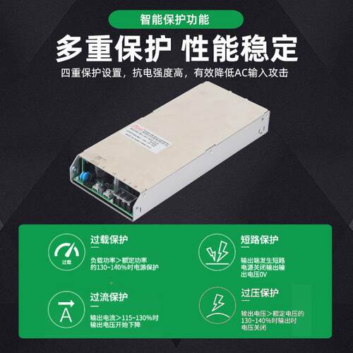 流超薄型0电源1000、200、300980率0W大功带PFC直功能电源灯箱电