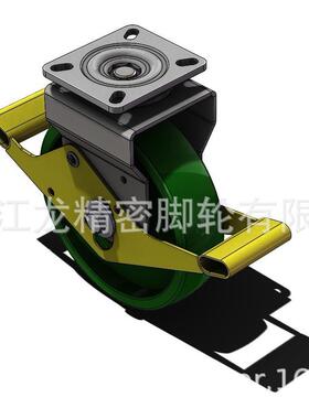 欧款式鹰轮垂直塑脚手架脚轮不锈钢中型加架K8012-01厚蓝色芯橡胶