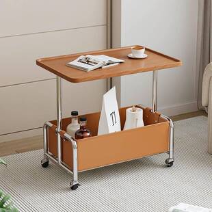 奶油客风简沙发边几HXSJ1214现约厅可移动茶几小推车代床头侧边柜