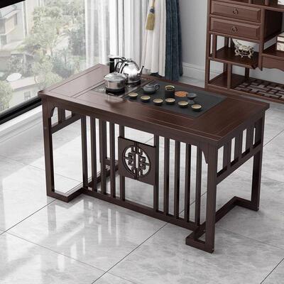 茶茶桌子体实一木MFO茶桌家用小型阳台新中式一整套可移动桌台泡