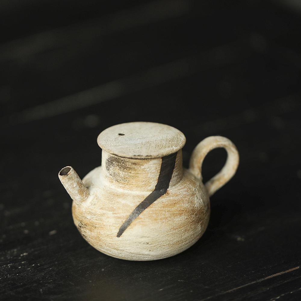 谌峰手工拉坯球孔格黑芝麻壶南蛮烧急小容文人风茶小壶紫量砂泡壶
