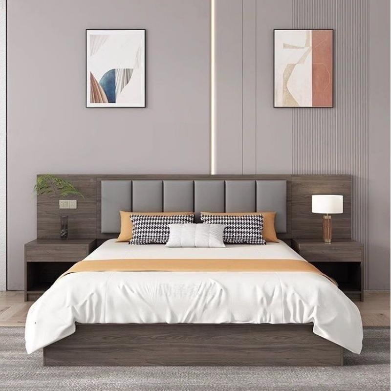 宾馆专用床酒标间成套家具公寓板式床全套出租房宿简易双店人426