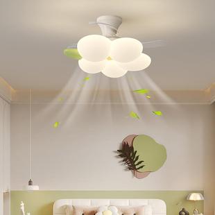 护花朵隐形风HM804扇灯油风眼卧室吊扇灯现男代简约孩奶女孩儿童